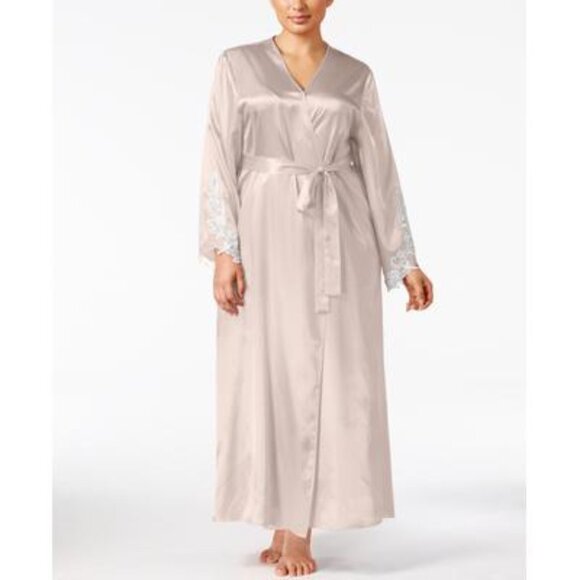 NWT Flora by Flora Nikrooz Stella Satin Venise Trim Robe 1X - Picture 1 of 1